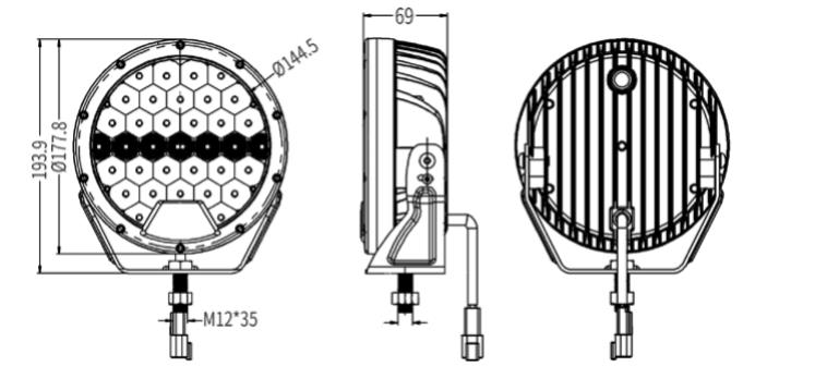 E2246-7” Round Auxiliary Combo Driving Light